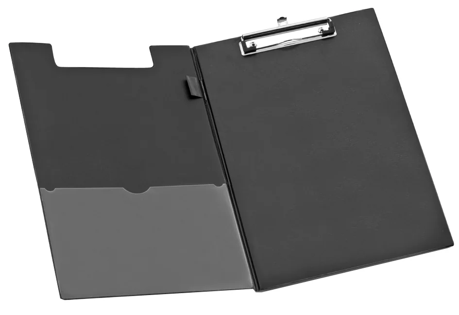 Wonday Porte-bloc à pince, A4, revêtement PVC, noir
