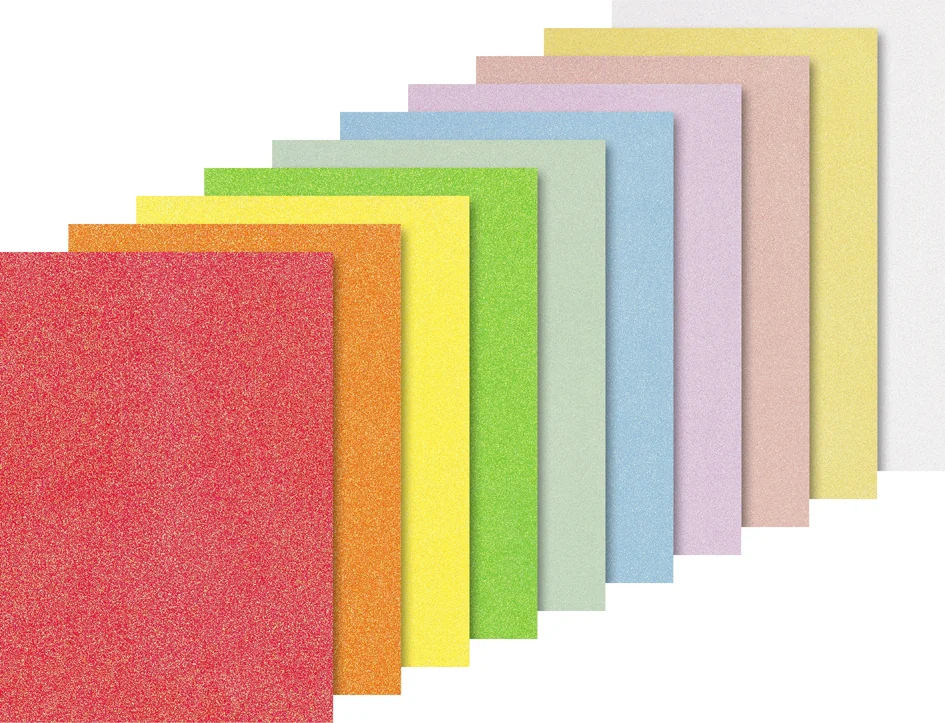 HEYDA Set cartons à paillettes 'Iris', A4, 200 g/m2, par 10
