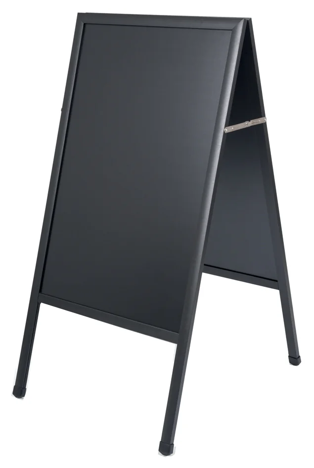 Bi-Office Panneau trottoir, avec tableau noir, cerisier