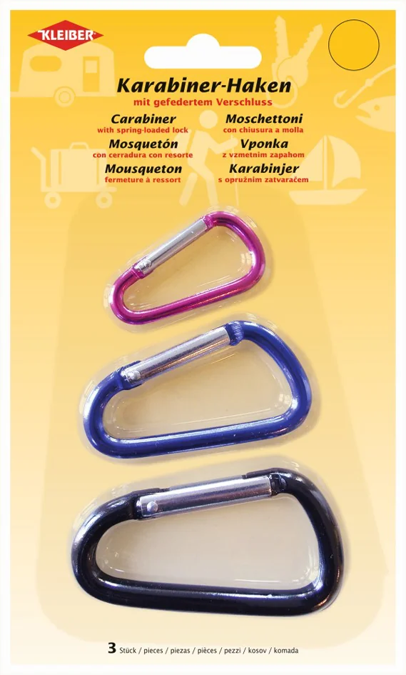 KLEIBER Mousqueton, set de 3, couleurs assorties
