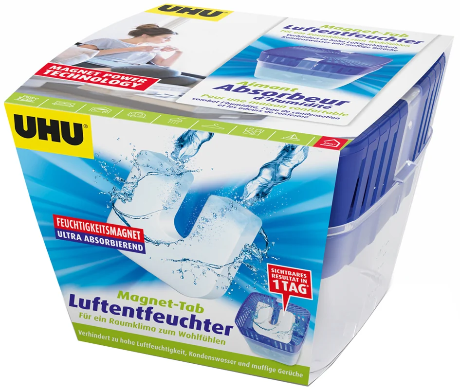 UHU Recharge NEUTRE pour absorbeur d'humidité, 2 x 450 g