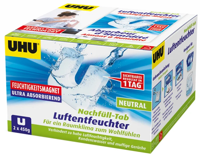 UHU Recharge LAVANDE pour absorbeur d'humidité, 2 x 450 g
