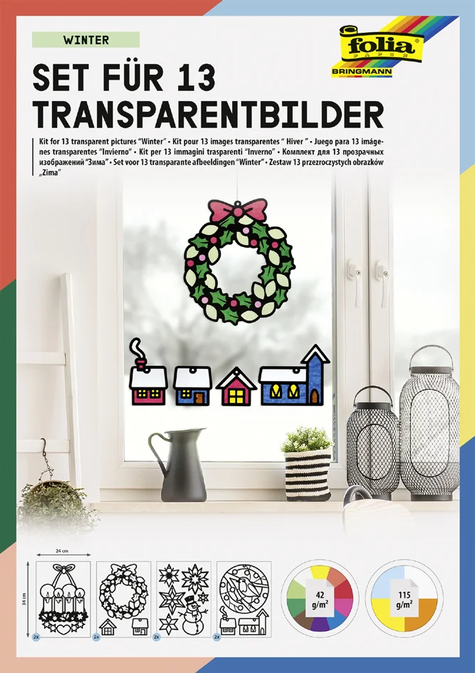 folia Kit de décoration pour fenêtre 'Hiver', 250 x 350 mm