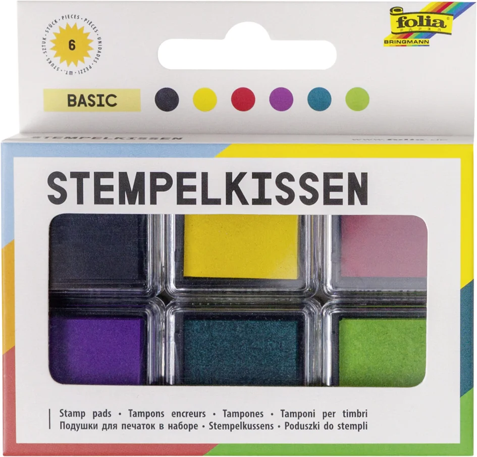 folia Tampon encreur set 'Basic', 6 couleurs assorties