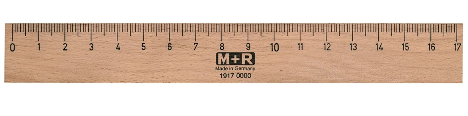 M+R Règle en bois, 200 mm, hêtre, avec insert métallique