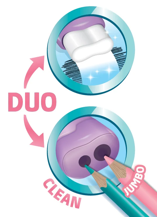 Maped Taille-crayon/gomme Connect Duo PASTEL, par 20