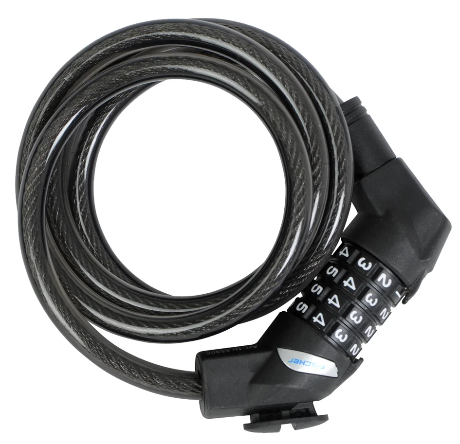 FISCHER Câble antivol pour vélo, longueur : 1.200 mm, noir
