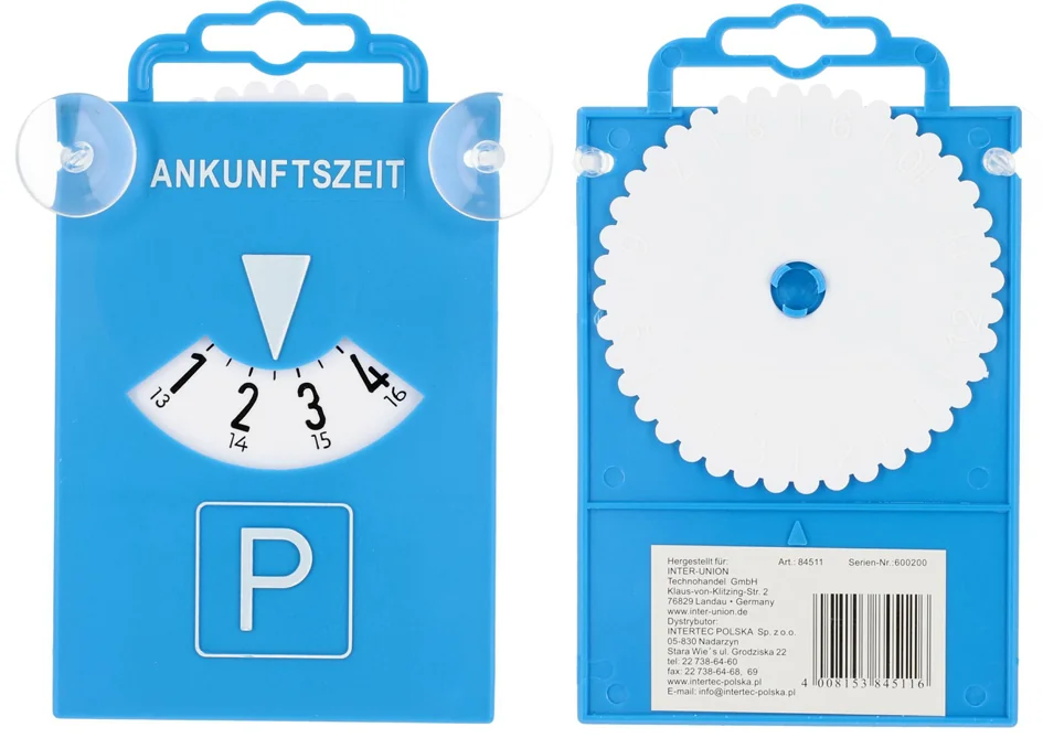 uniTEC Disque de stationnement avec ventouses, bleu