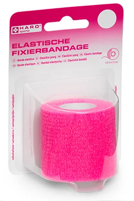 HARO Bande de fixation élastique, 50 mm x 4,5 m, rose vif