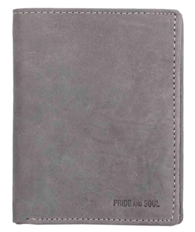 PRIDE&SOUL Portefeuille RFID, format portrait, cuir, gris