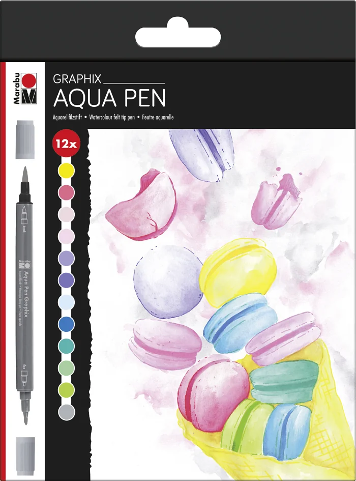 Marabu Feutre aquarellable Pen Graphix ICE ICE BABY, étui