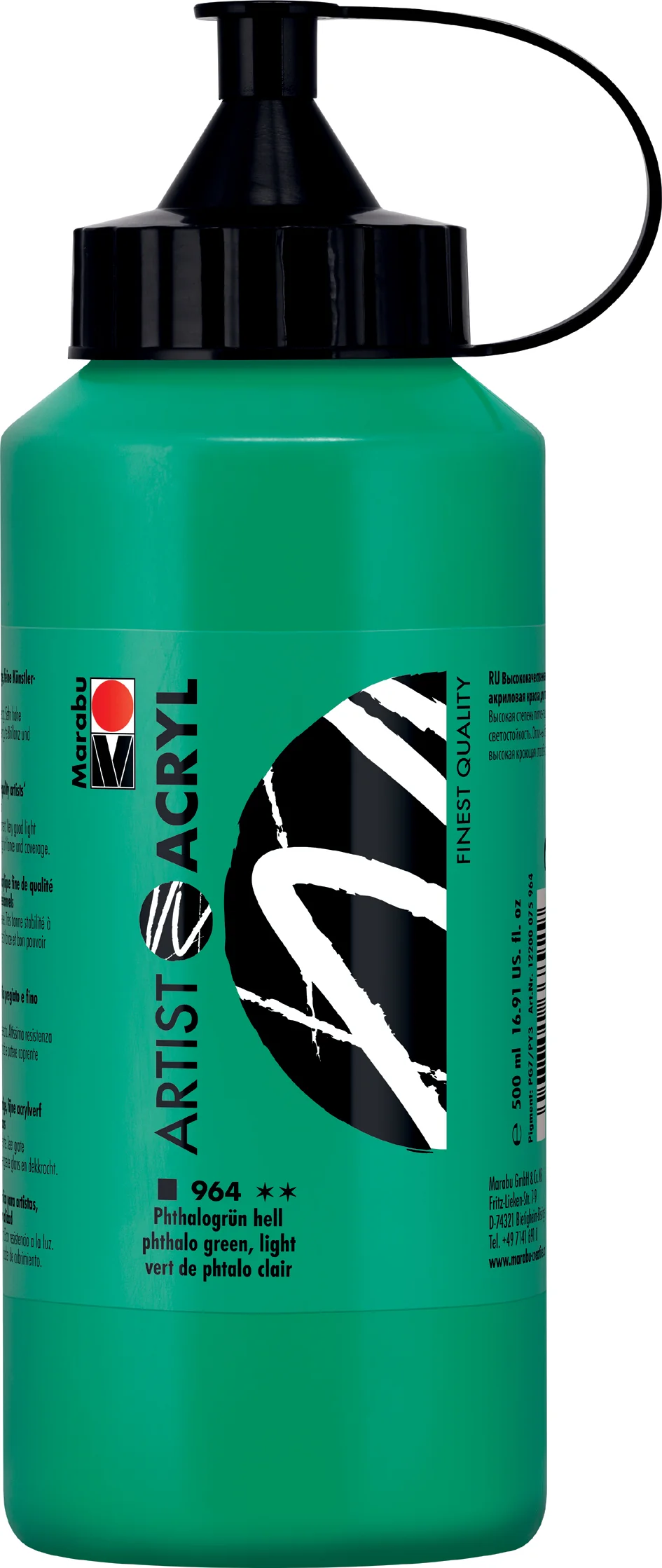 Marabu Peinture acrylique Artist Acryl, 500 ml, blanc titane