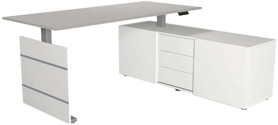 kerkmann Poste de travail complet Move 3 tube, blanc Grand Paris Fournitures kerkmann Poste de travail complet Move 3 tube, blanc – Image 3
