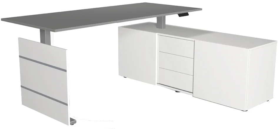 kerkmann Poste de travail complet Move 3 tube, blanc Grand Paris Fournitures kerkmann Poste de travail complet Move 3 tube, blanc – Image 5