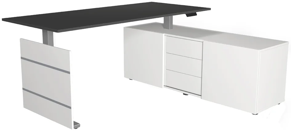 kerkmann Poste de travail complet Move 3 tube, blanc Grand Paris Fournitures kerkmann Poste de travail complet Move 3 tube, blanc – Image 6