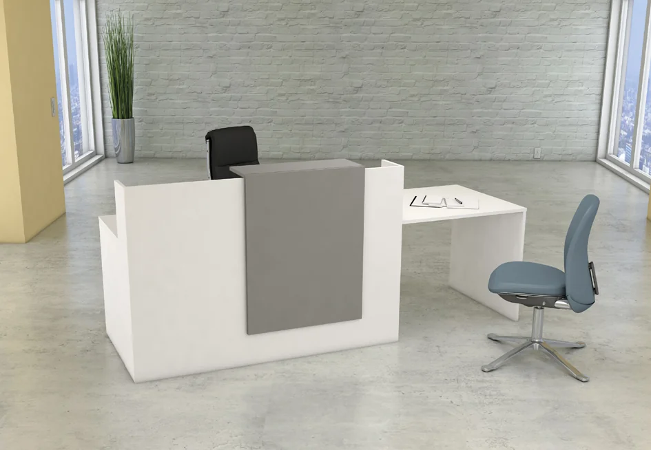 kerkmann Comptoir Sydney avec espace conseil, blanc/graphite