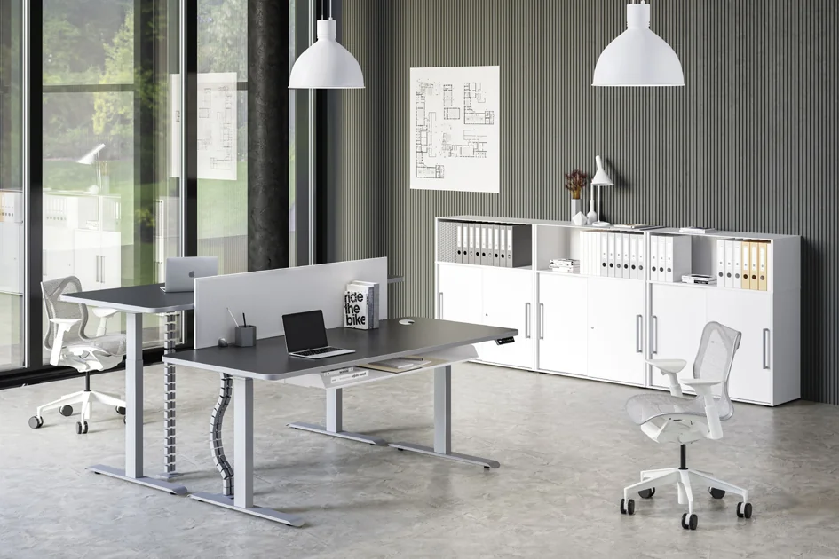 kerkmann Table de bureau assis-debout Move 3 Premium, gris Grand Paris Fournitures kerkmann Table de bureau assis-debout Move 3 Premium, gris – Image 4