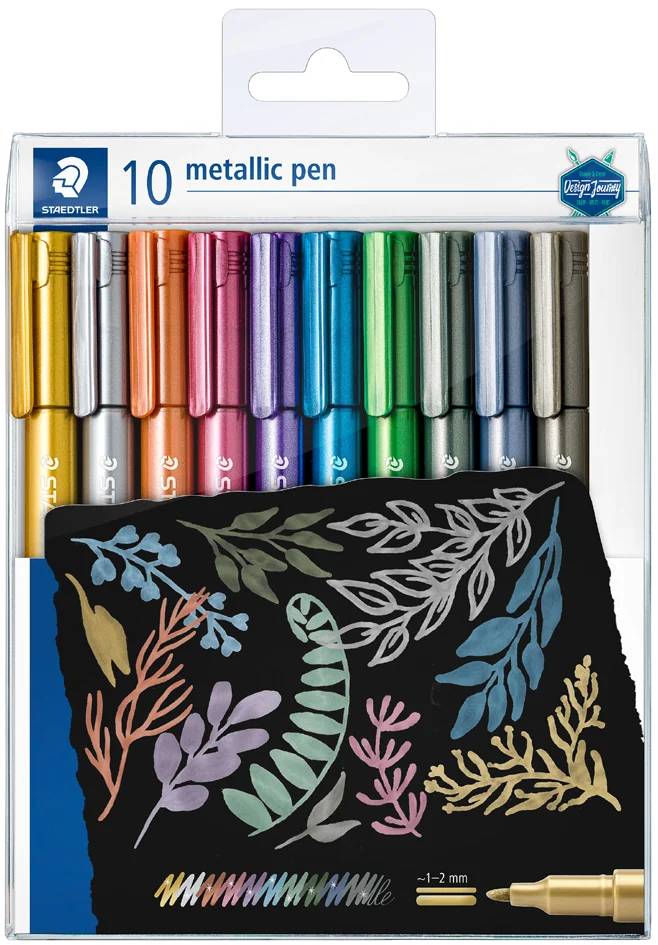 STAEDTLER Marqueur permanent Metallic, pointe ronde, étui 10
