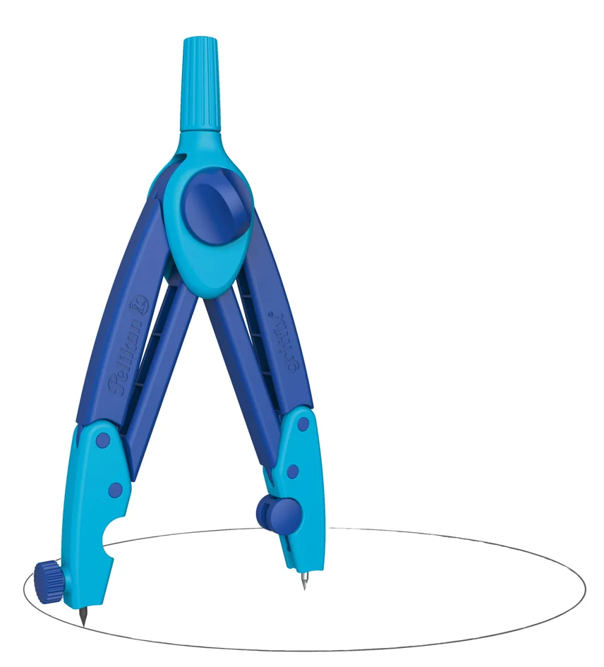 Pelikan Compas scolaire griffix Bleu, boîte pliable