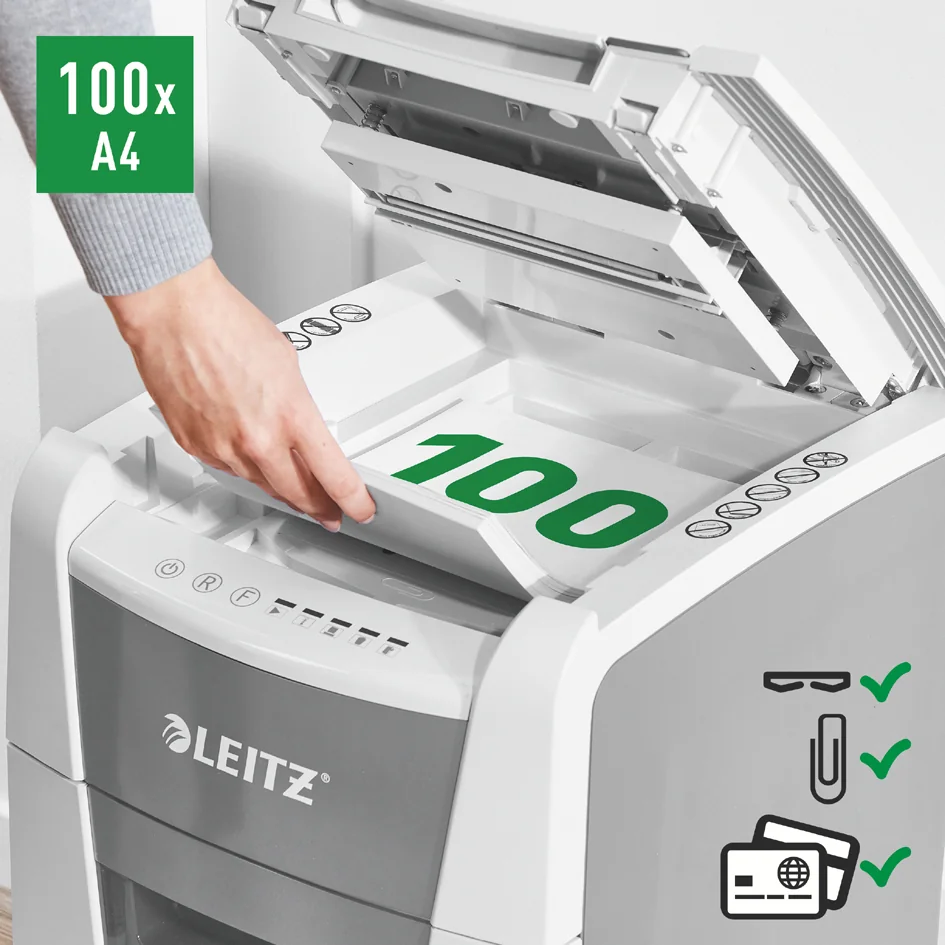 LEITZ Destructeur de documents IQ AutoFeed OfficePro 100 P4 Grand Paris Fournitures LEITZ Destructeur de documents IQ AutoFeed OfficePro 100 P4 – Image 3