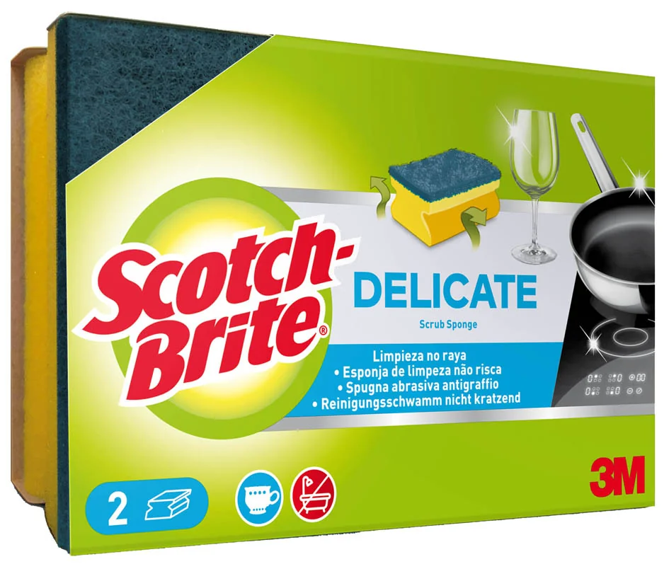 Scotch-Brite Eponge universelle DELICATE, couleur:jaune/bleu Grand Paris Fournitures Scotch-Brite Eponge universelle DELICATE, couleur:jaune/bleu – Image 3