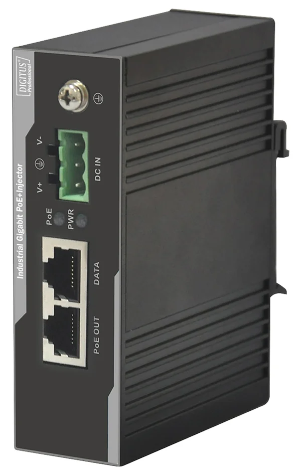 DIGITUS Injecteur industriel Gigabit PoE+ 802.3 af/at