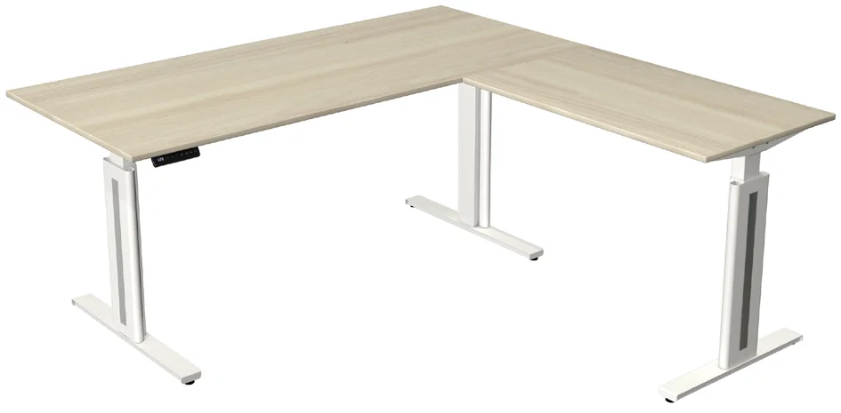 kerkmann Table de bureau assis-debout Move 3 fresh, blanc
