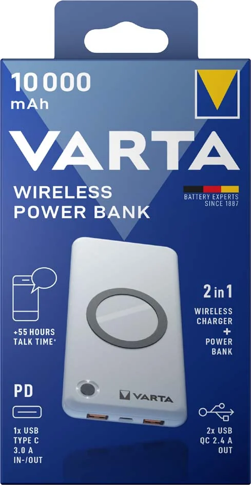 VARTA Powerbank 'Wireless', 10.000 mAh, blanc