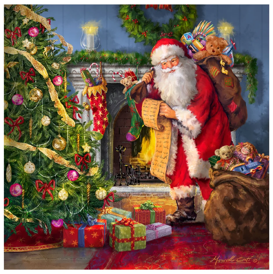 PAPSTAR Serviette à motif de Noël 'Down the Chimney'