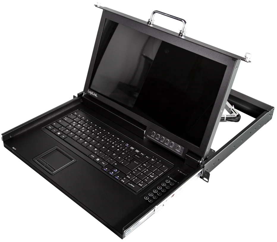 LogiLink 17" LCD KVM Konsole mit KVM Switch, 1 Port, schwarz