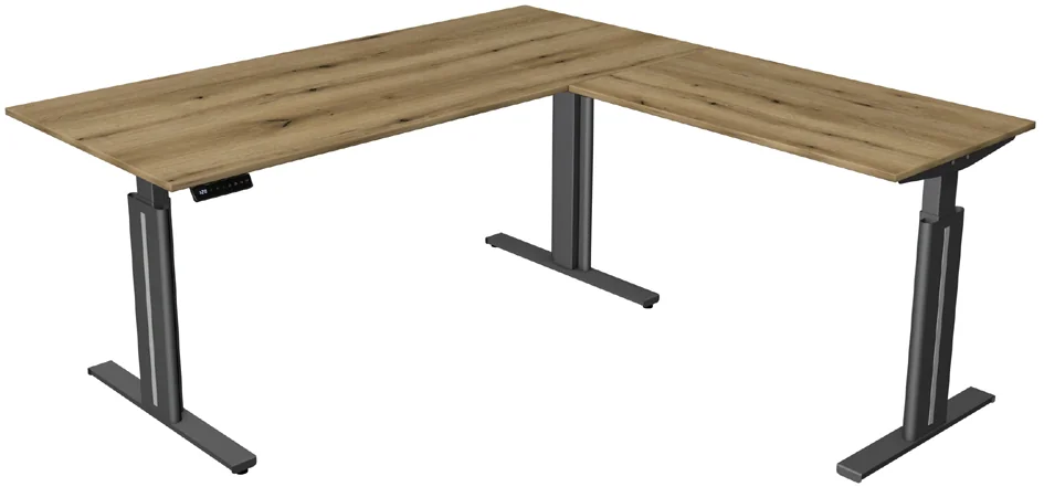 kerkmann Table de bureau assis-debout Move 3 elegant, gris