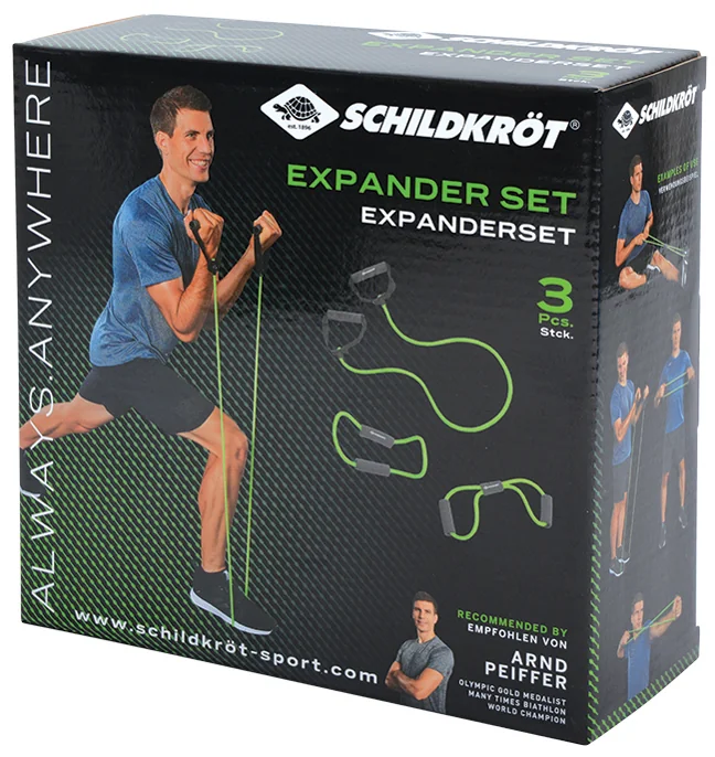 SCHILDKRÖT Kit de cordons de résistance, 3 pièces, noir/vert
