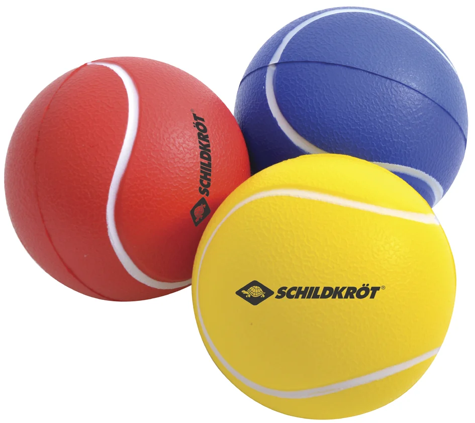 SCHILDKRÖT Balle souple, 70 mm, set de 3, couleurs assorties