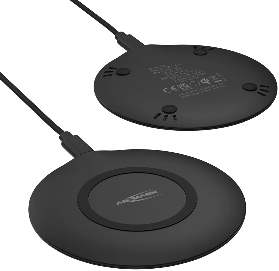 ANSMANN Chargeur à induction WiLine 15R, 15 watts, noir