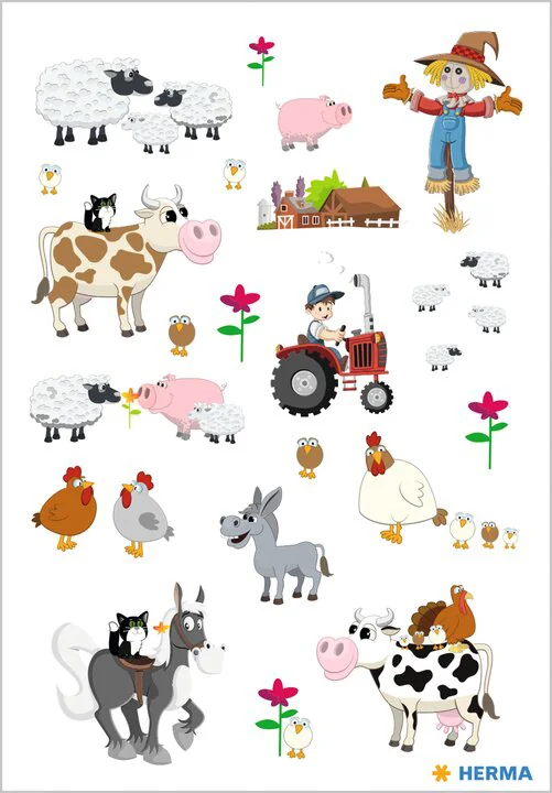 HERMA Autocollants DECOR 'Photo d'animaux de ferme'