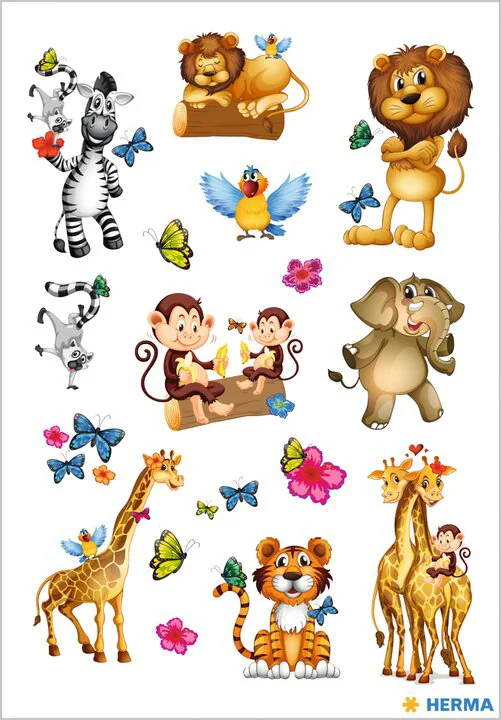 HERMA Autocollants DECOR 'Animaux de la jungle'