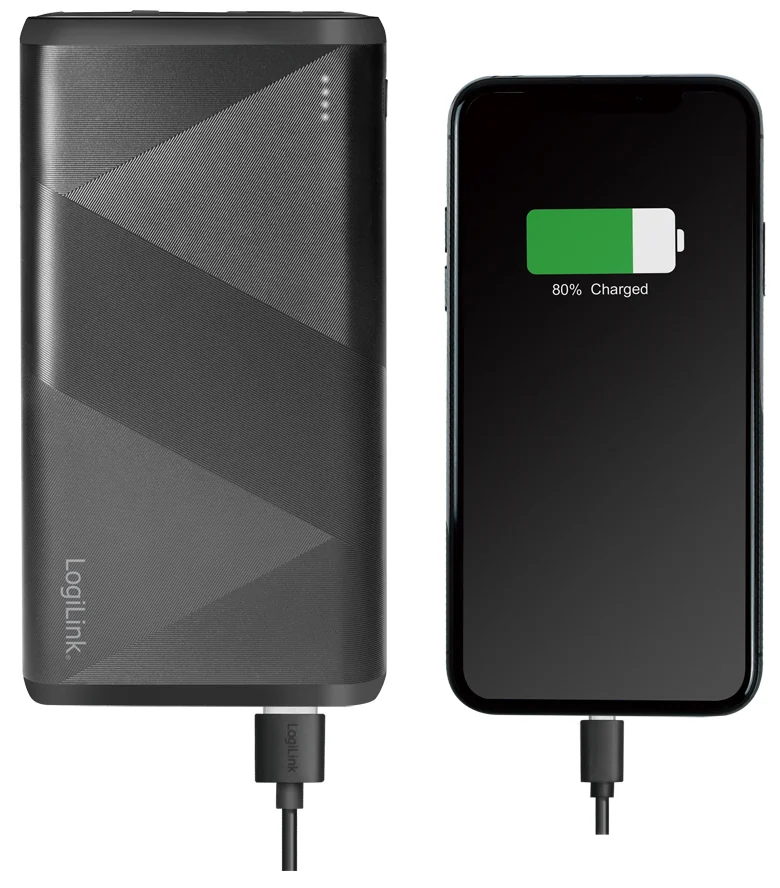 LogiLink Powerbank, 10.000 mAh, 2x USB, noir