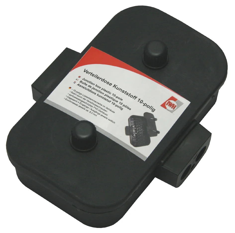 IWH Boîte de raccordement, plastique, 10 pôles, noir