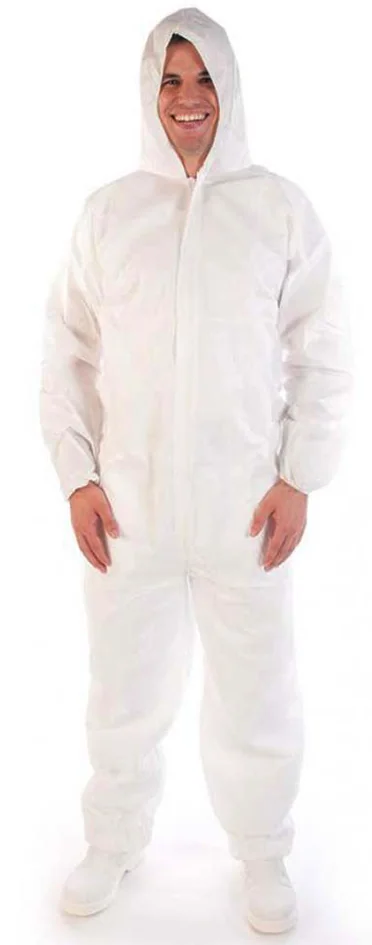 HYGOSTAR Combinaison PP avec capuche, XXL, blanc