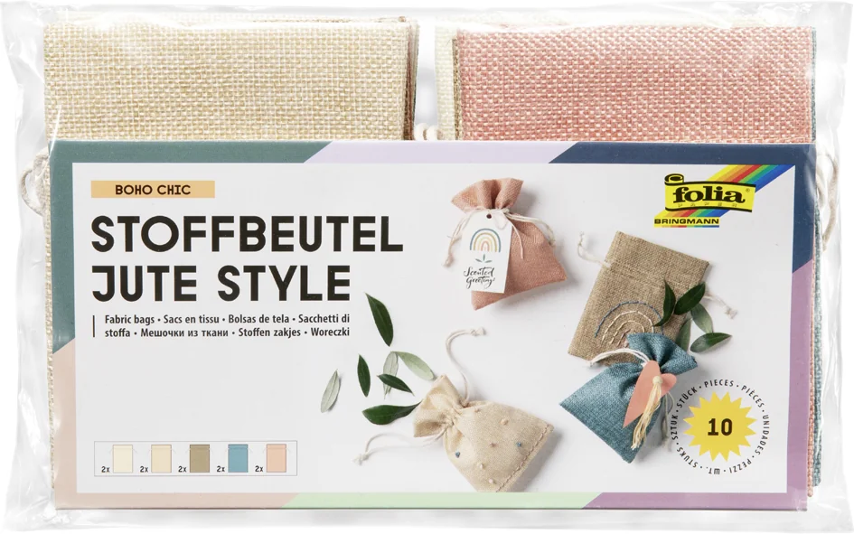 folia Sac de tissu Jute Style 'BOHO CHIC'