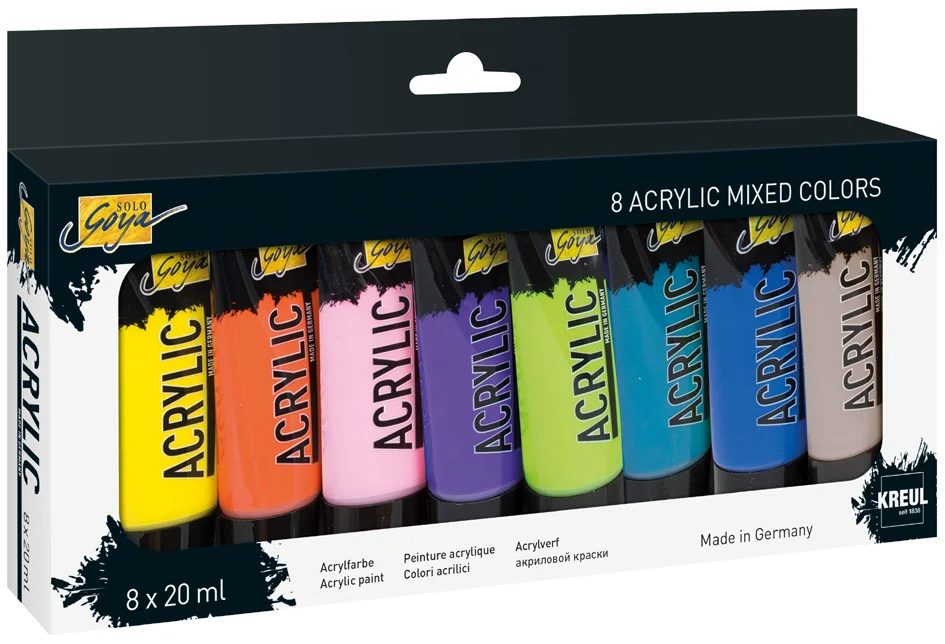 KREUL Peinture acrylique SOLO Goya Acrylic, 20 ml, set de 8