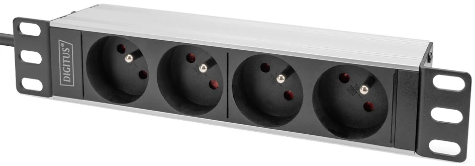 DIGITUS Multiprise 10' avec profilé aluminium, 4 prises