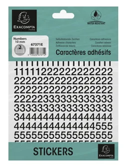 EXACOMPTA Chiffres auto-adhésifs 0-9, 50 mm, noir