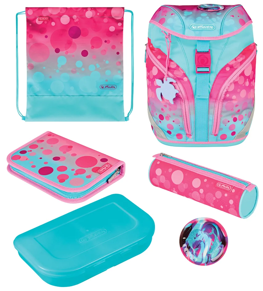 herlitz Sac à dos scolaire SoftLight Plus 'Pink Bubbles'
