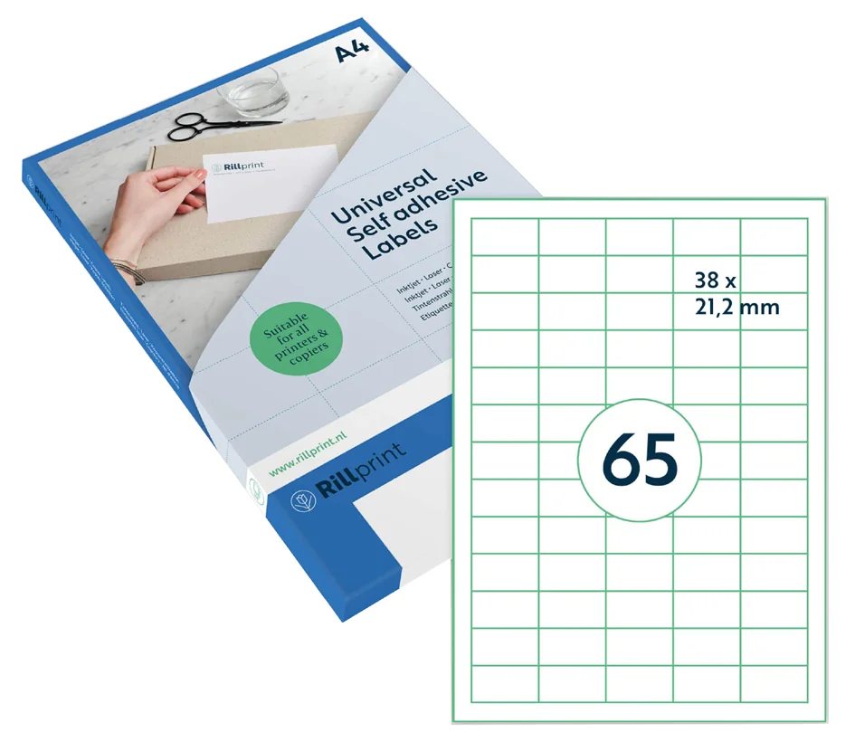 rillprint Etiquette universelle, 52,5 x 29,7 mm, blanc