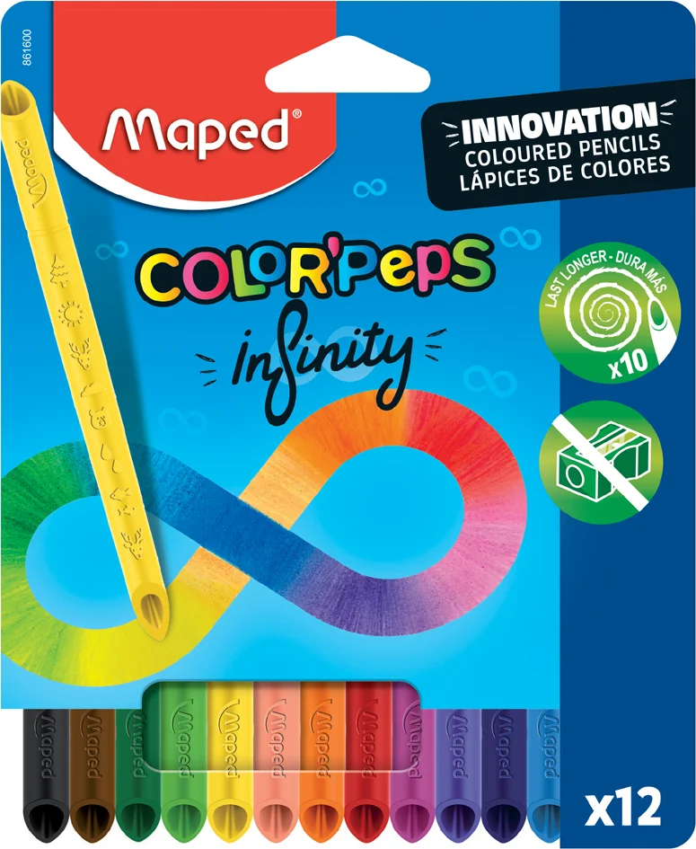 Maped Crayon de couleur COLOR'PEPS INFINITY, pochette de 12