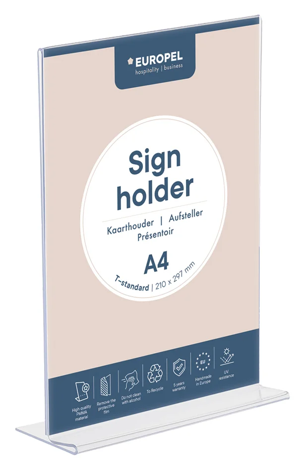 EUROPEL Porte-visuel acrylique, A6 portrait, droit
