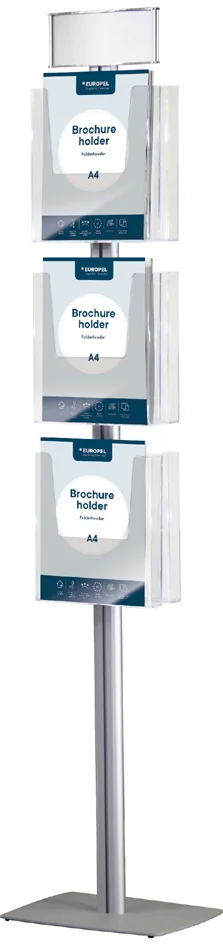EUROPEL Porte-brochures sur pied, A4, 6 compartiments