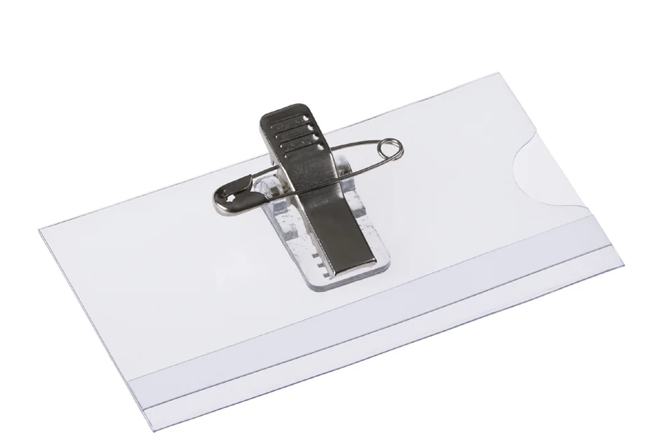 EUROPEL Porte-nom, avec pince combinée, 40 x 75 mm