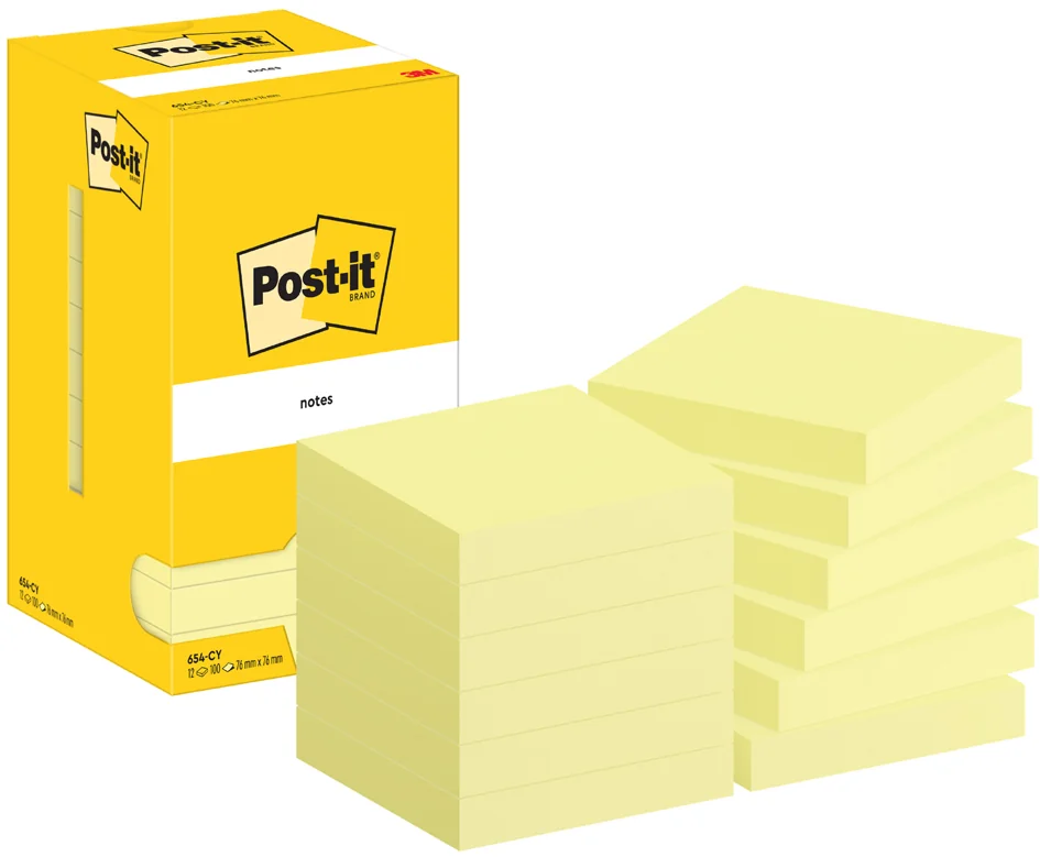 Post-it Bloc-note adhésif, 76 x 76 mm, jaune